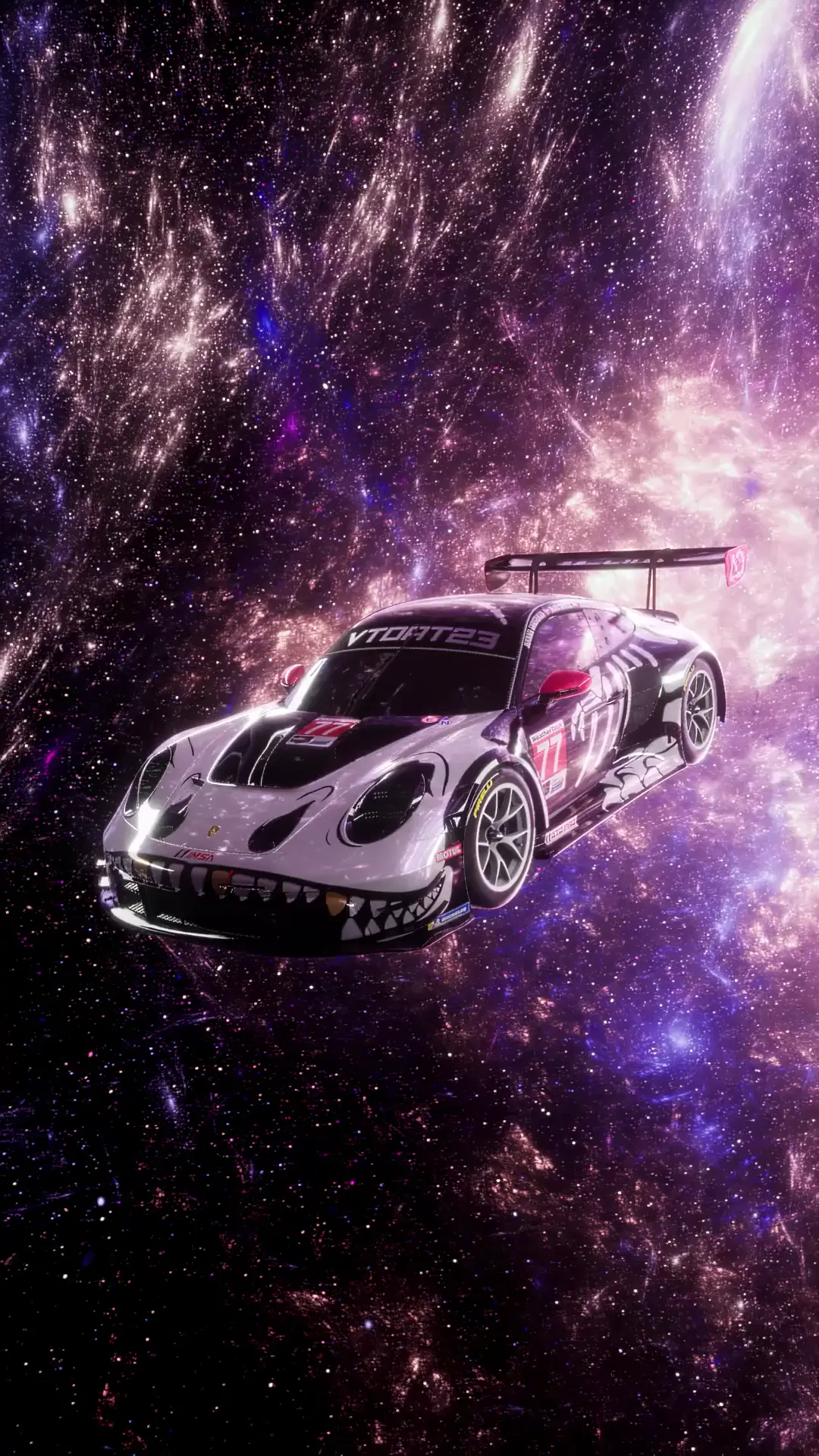 Porsche 911 GT3RS Skeleton Car Live Wallpaper in Space