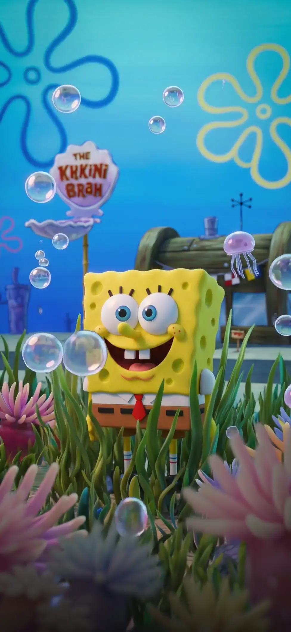 Spongebob Squarepants Smiling Live Wallpaper in Bikini Botto