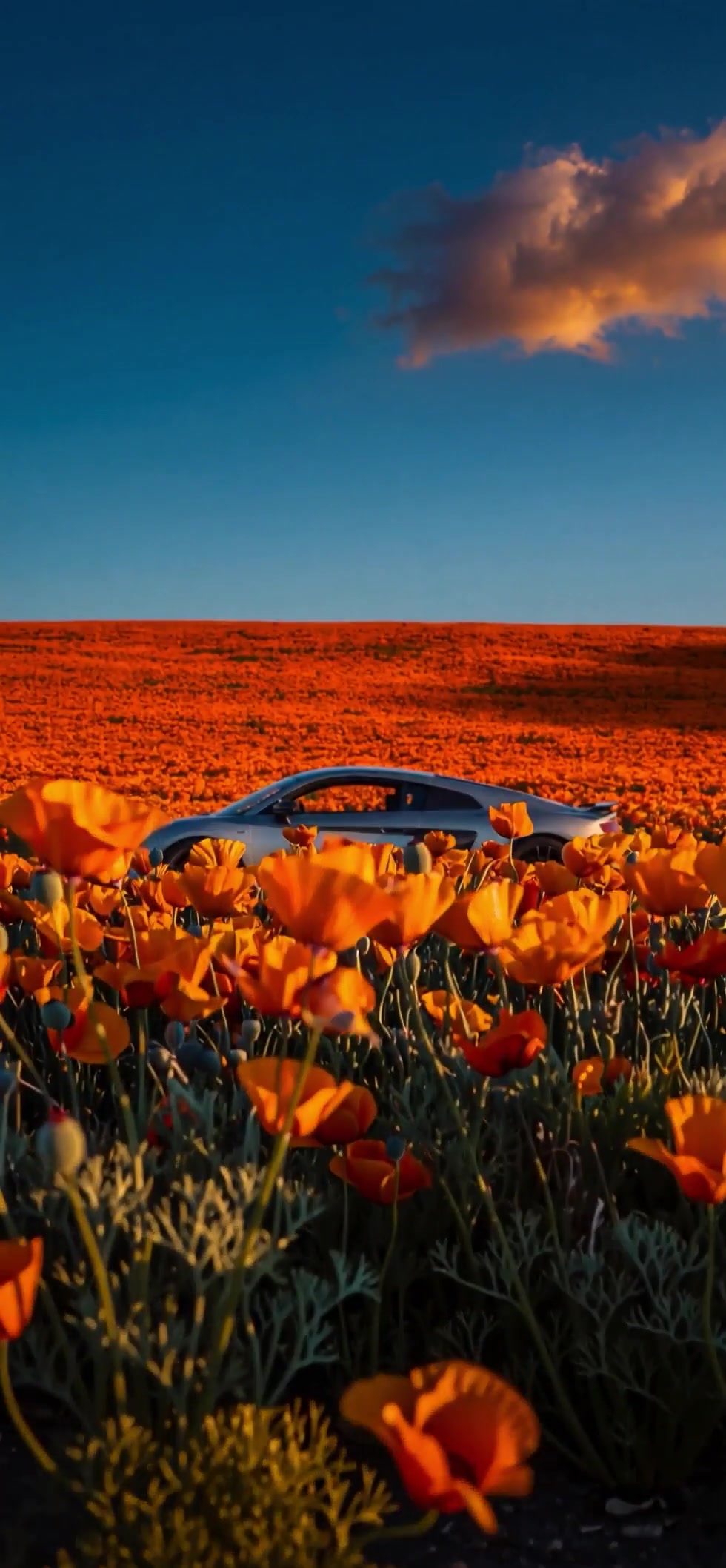 Audi R8 in Poppy Field