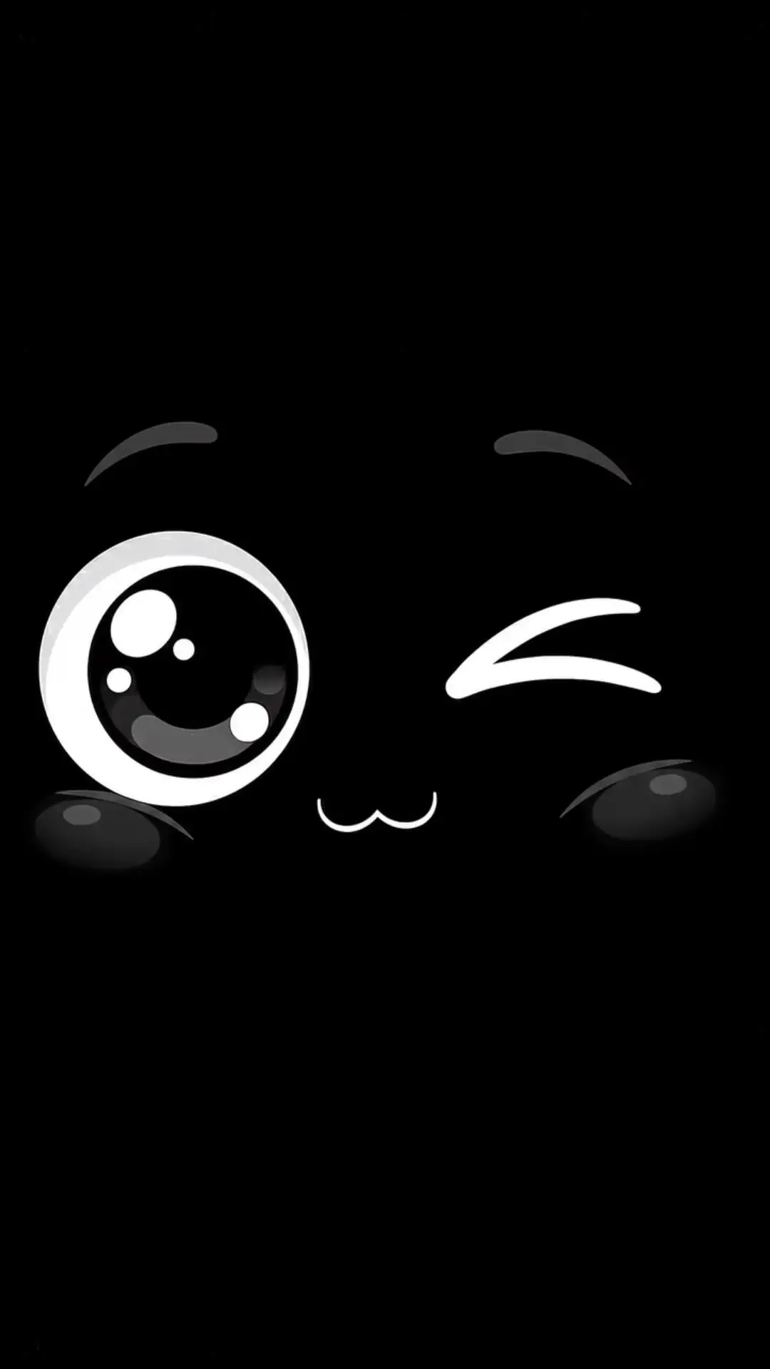 Minimalist Cute Winking Face Live Wallpaper for Mobile