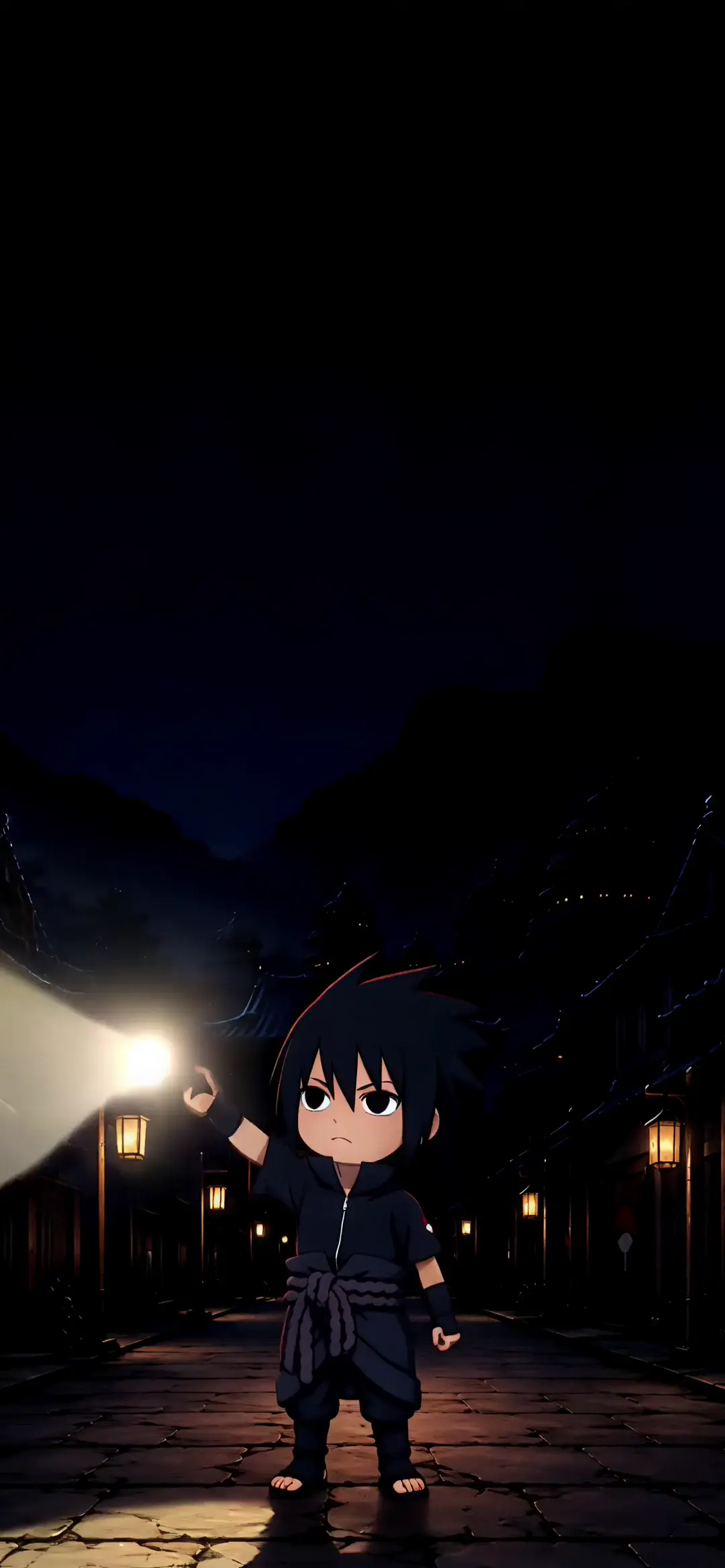 Chibi Sasuke Lantern Light Anime Live Wallpaper