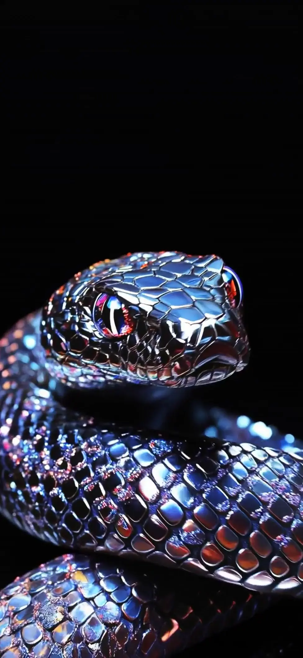 Iridescent Metallic Snake 4K Live Wallpaper for Mobile