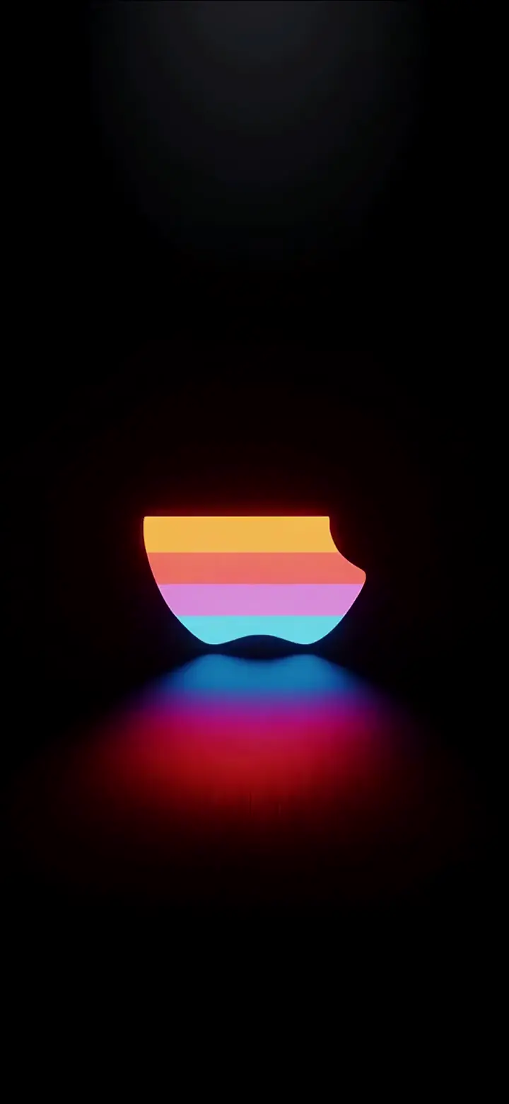 Retro Apple Logo Glowing 4K Amoled Live Wallpaper
