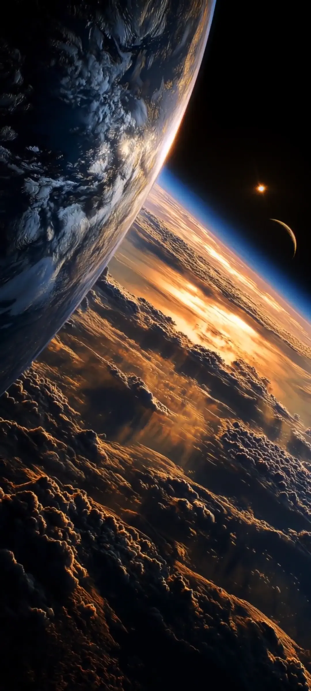 Golden Sunrise Over Earth from Space in 4K