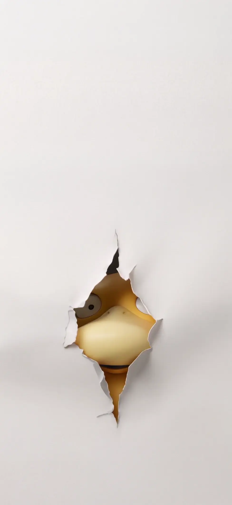 Psyduck Peeking Through Torn Paper 4K Live Wallpaper