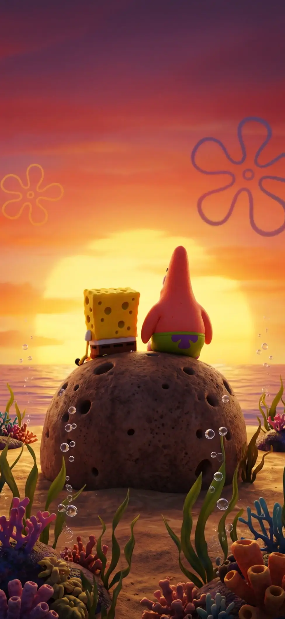 Spongebob and Patrick Sunset 4K Live Wallpaper