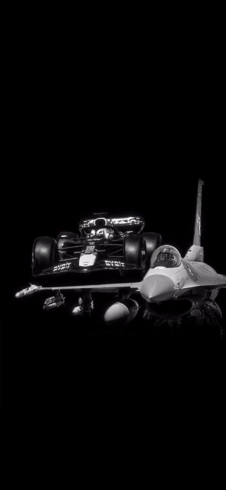 Monochrome Fighter Jet and Race Car