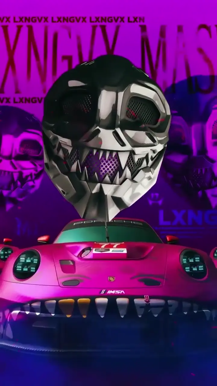 Cyberpunk Porsche Pink Race Car Live Wallpaper