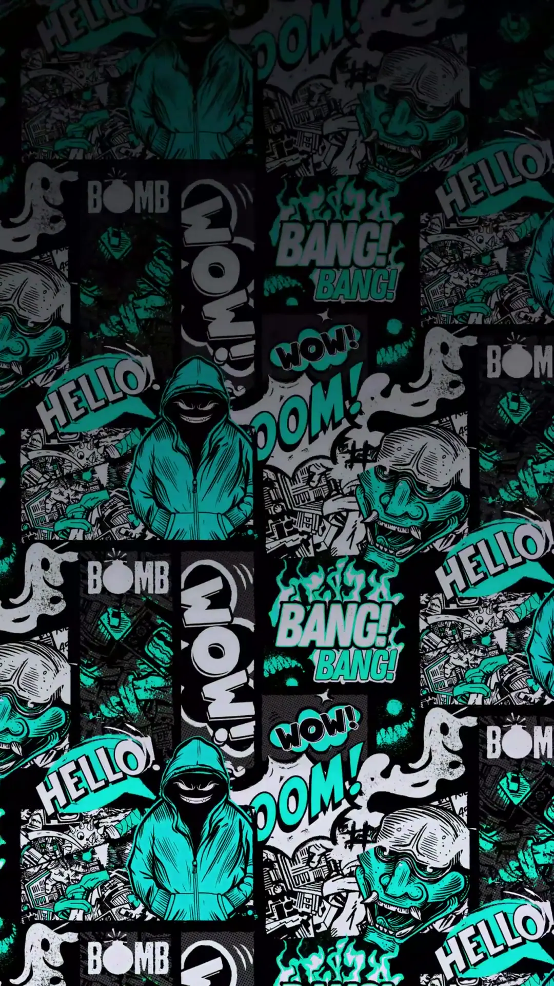 Graffiti Hoodie Man Urban Comic Style Wallpaper