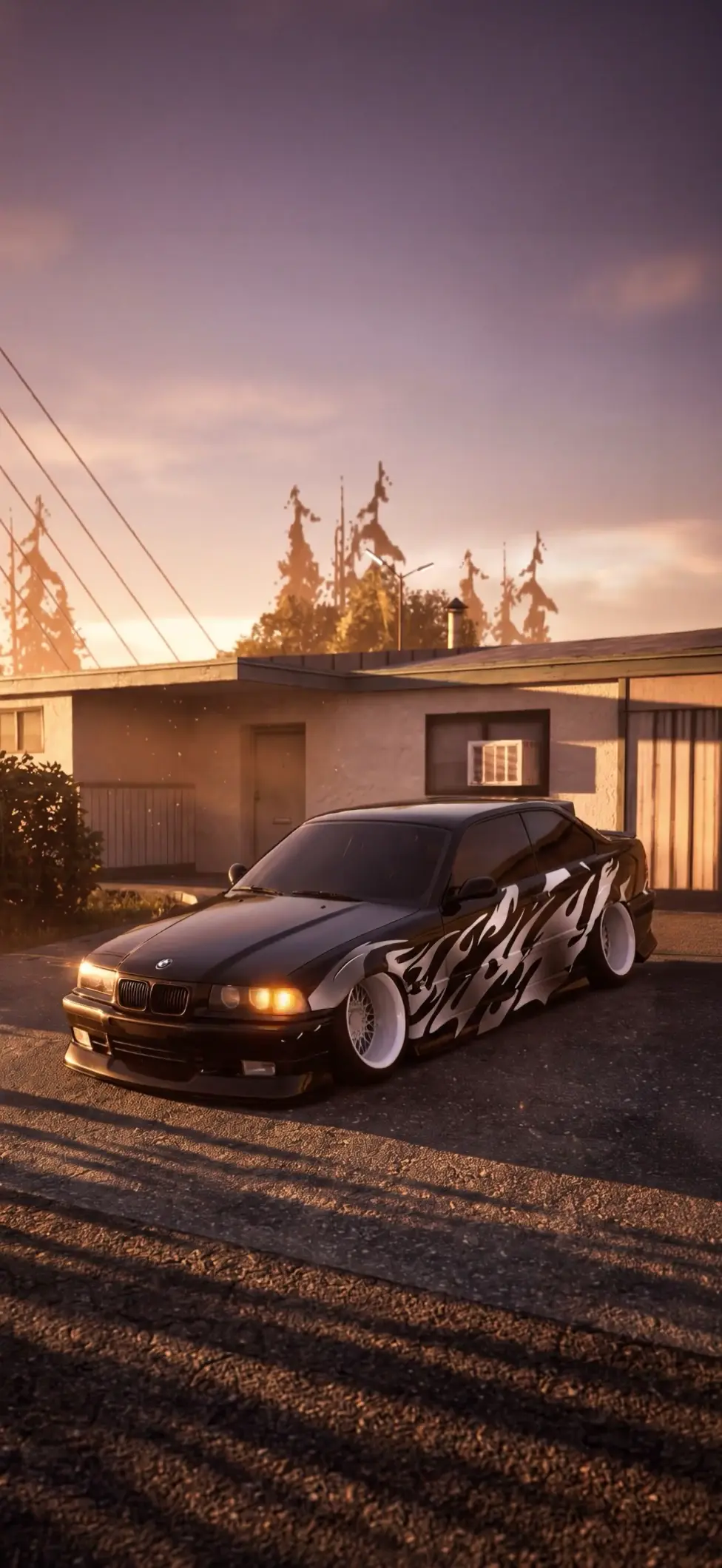 Custom Stanced BMW E36 Animated Car Wallpaper 4K