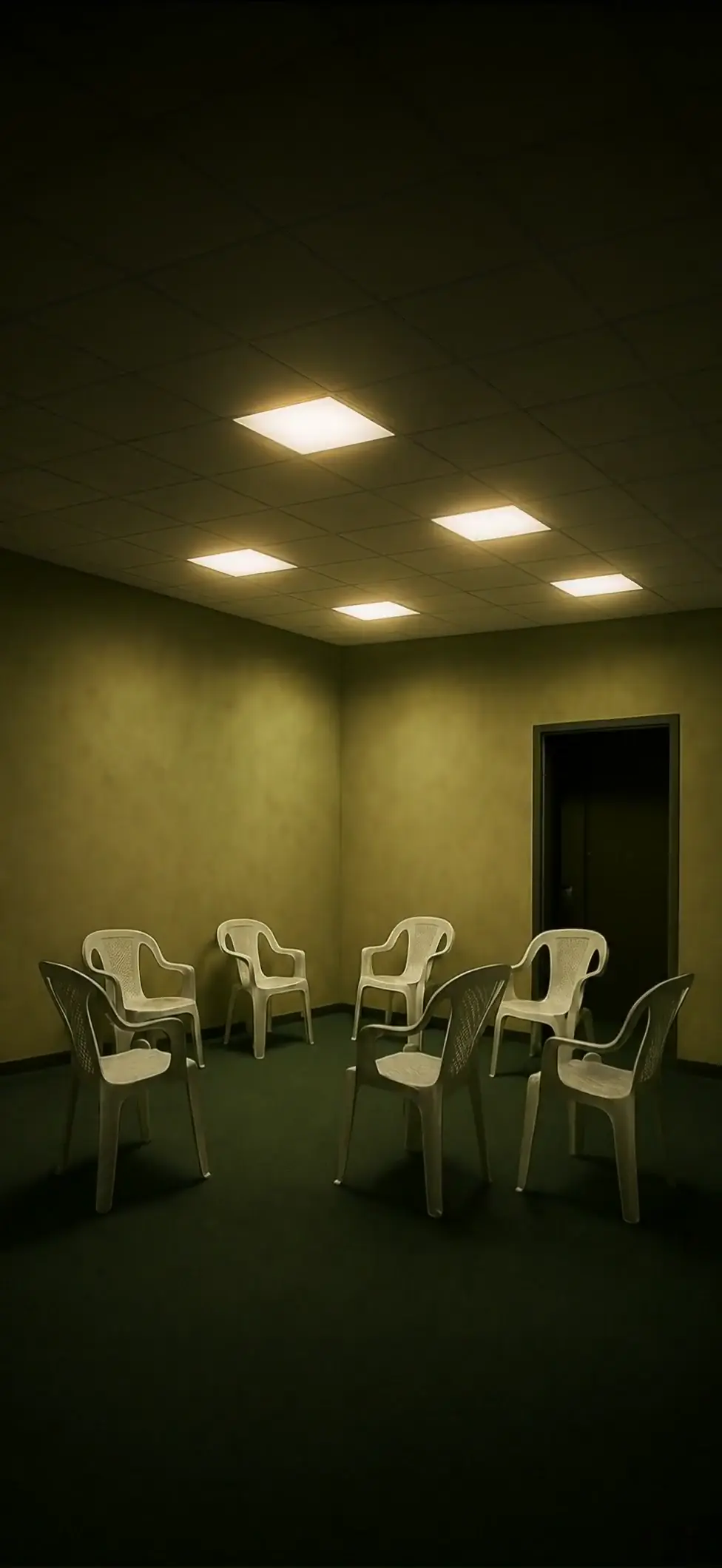 Eerie Liminal Space Meeting Room 4K Live Wallpaper